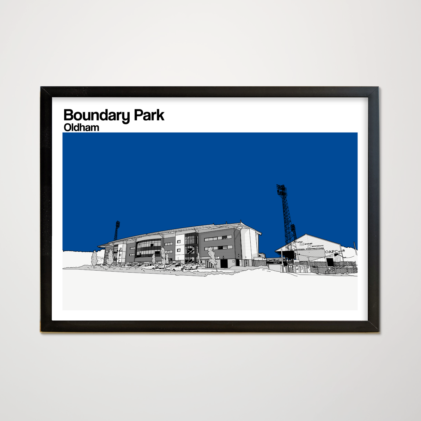 Oldham Athletic Art Print of Boundary Park