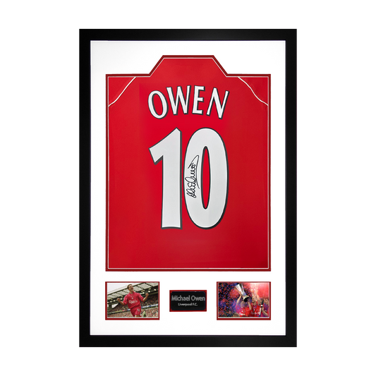 Michael Owen Signed Liverpool Shirt Premium Frame