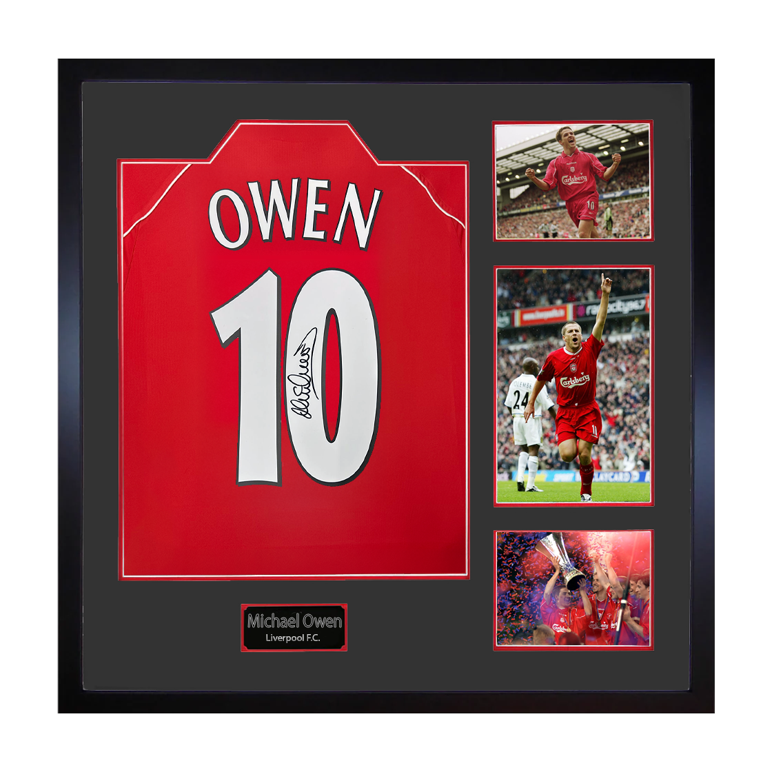 Michael Owen Signed Liverpool Shirt Elite Frame
