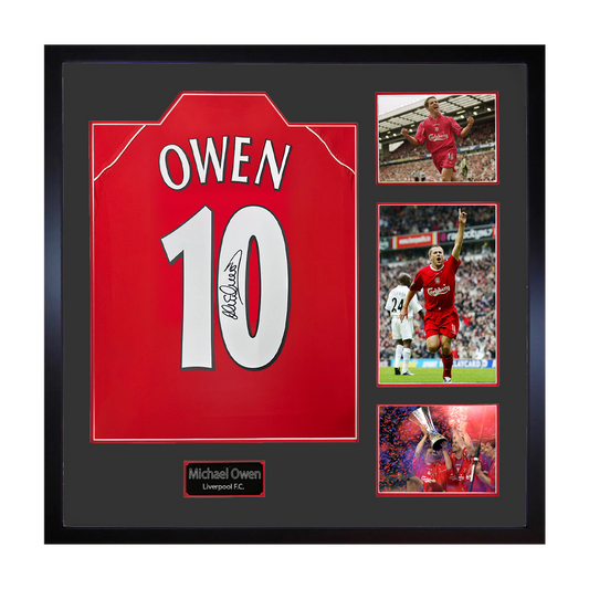 Michael Owen Signed Liverpool Shirt Elite Frame