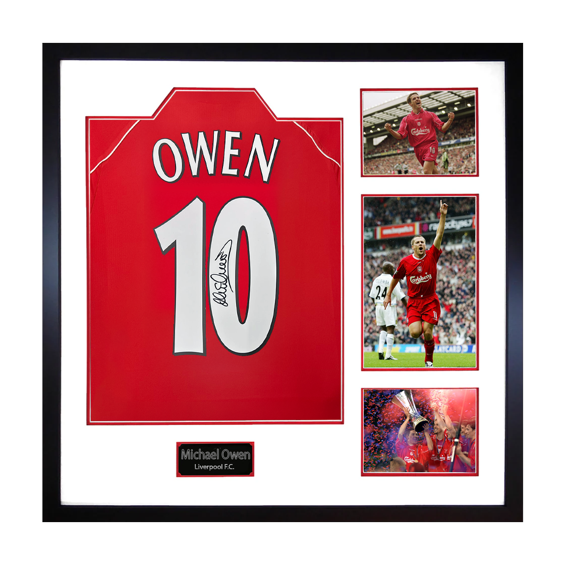 Michael Owen Signed Liverpool Shirt Elite Frame