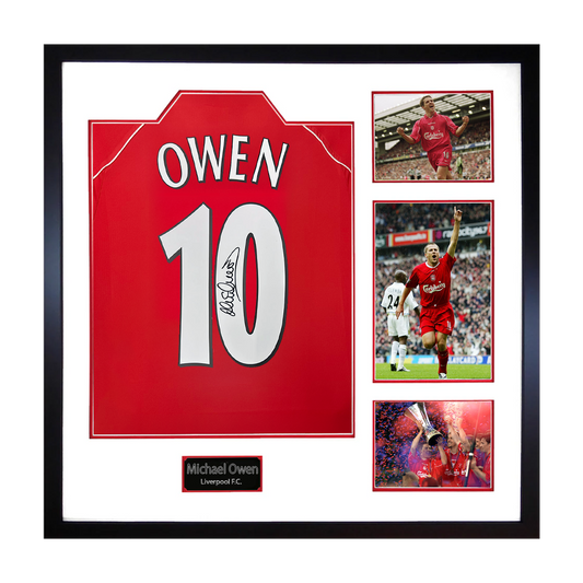 Michael Owen Signed Liverpool Shirt Elite Frame