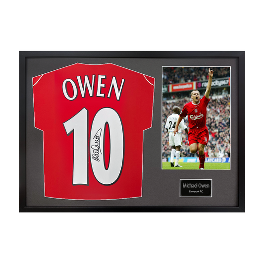 Michael Owen Signed Liverpool Shirt Classic Frame