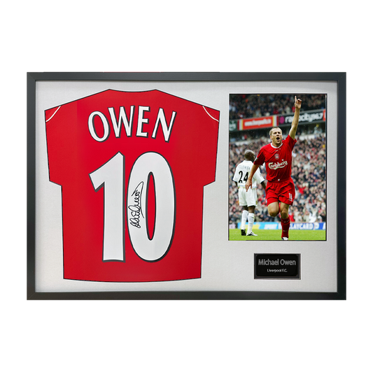 Michael Owen Signed Liverpool Shirt Classic Frame