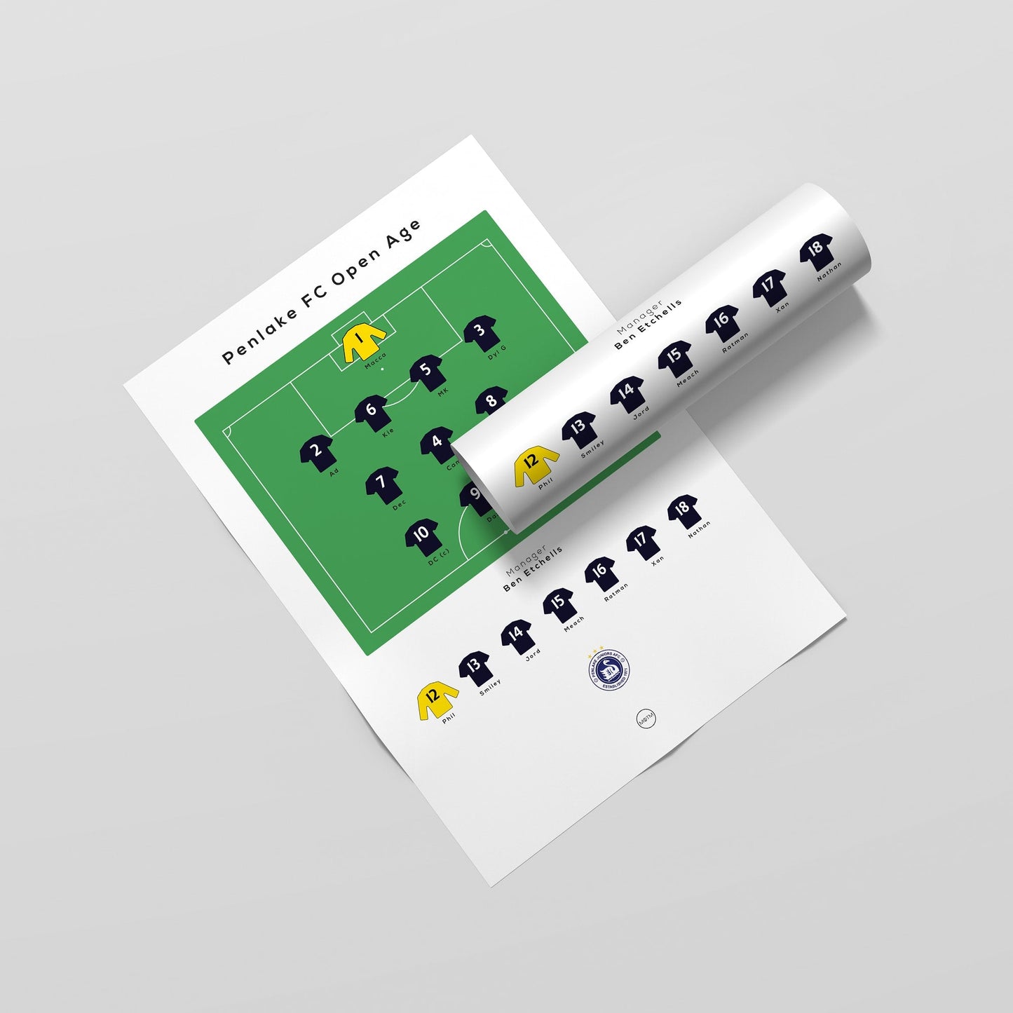 Personalised Football Team Print