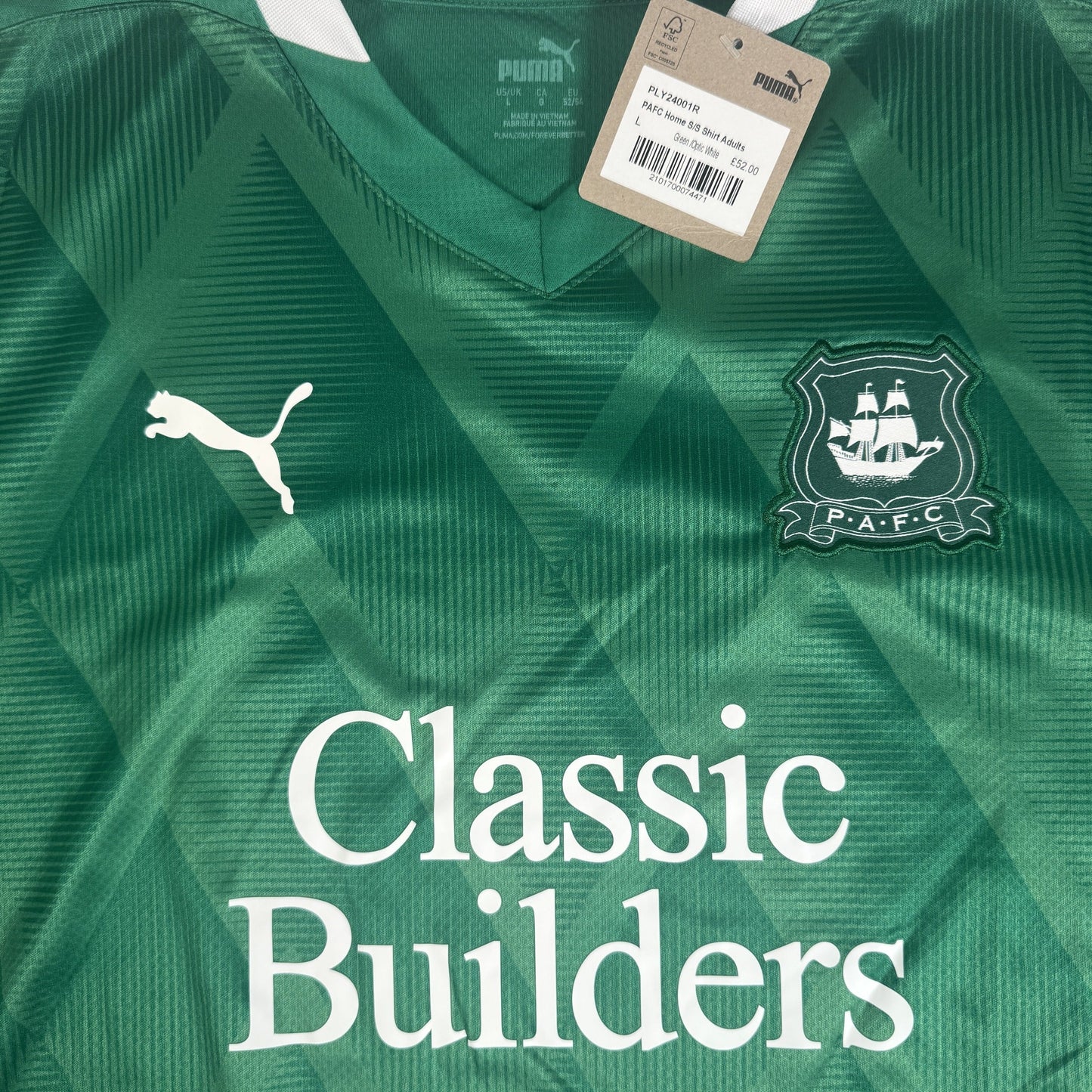 Plymouth Argyle 2024/2025 Home Shirt Large BNWT