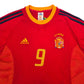 2002/04 Spain Home Football Shirt (L) Adidas #9 Morientes