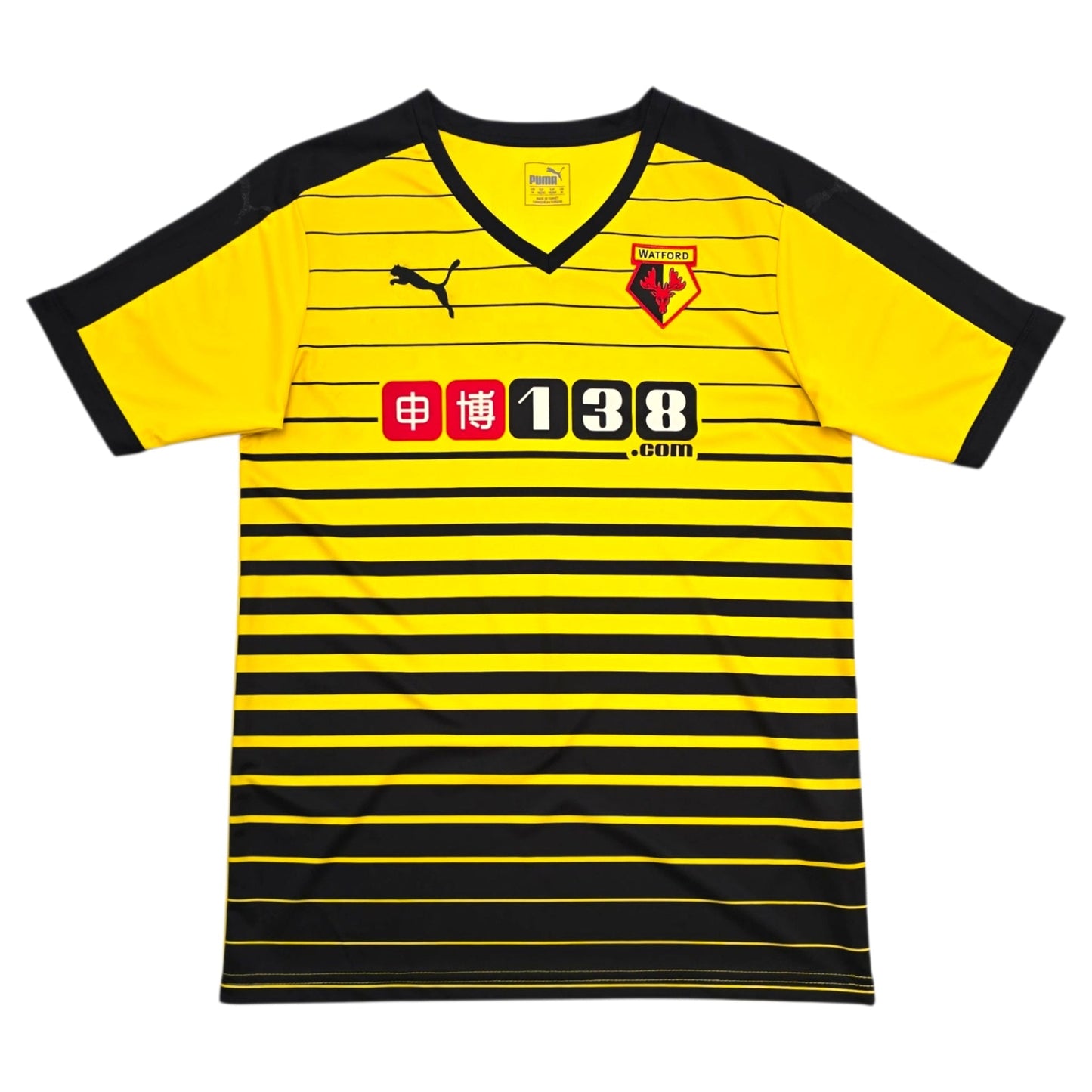 2015/16 Watford Home Football Shirt (M) Puma #9 Deeney