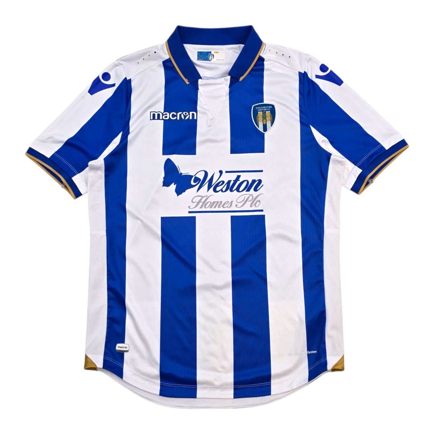 2017/18 Colchester United Home Football Shirt (L) Macron #9 Fuller