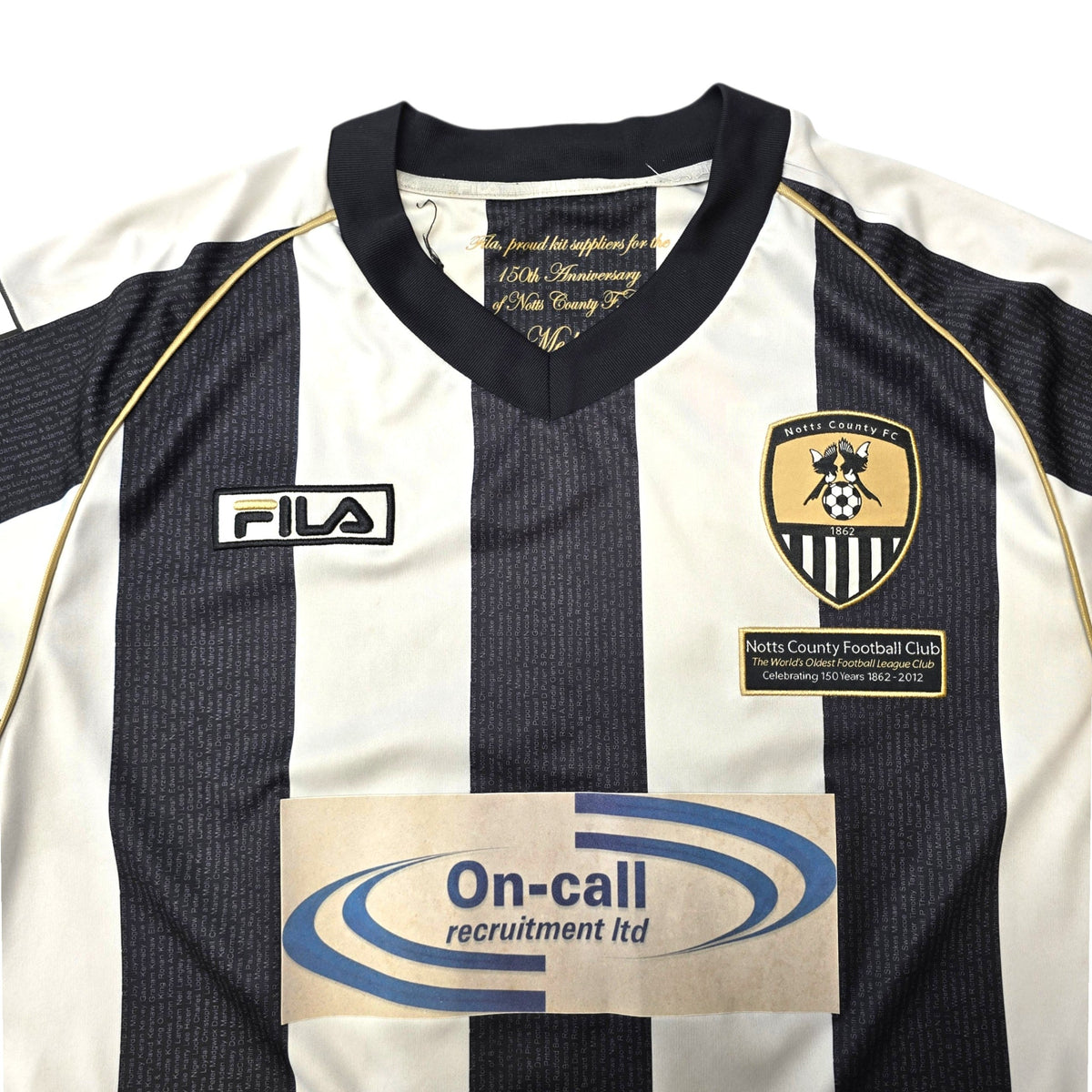 2012/13 Notts County Home Football Shirt (M) Fila #8 (150 Yr Aniversary)