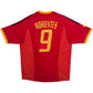 2002/04 Spain Home Football Shirt (L) Adidas #9 Morientes
