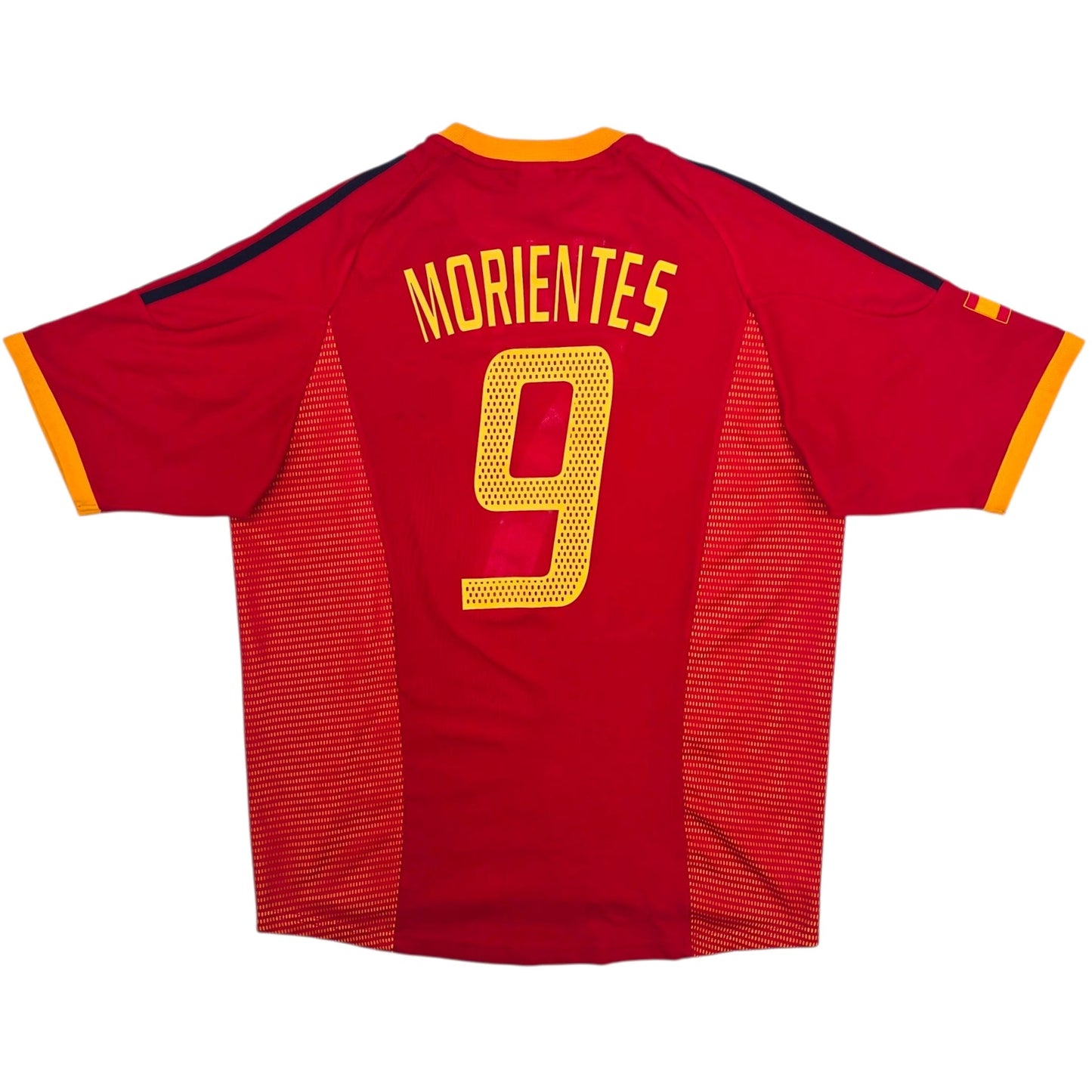 2002/04 Spain Home Football Shirt (L) Adidas #9 Morientes