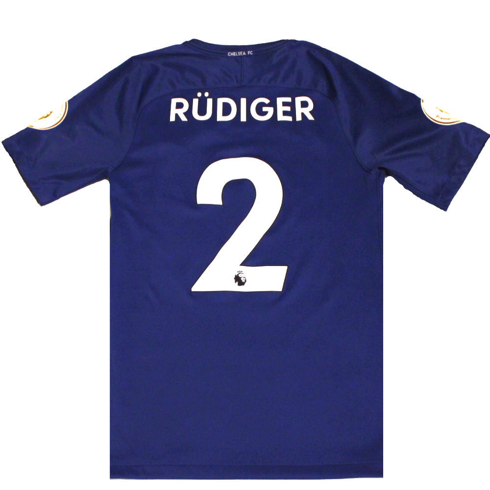 Chelsea 2017-2018 Home Football Shirt RUDIGER Premier League Champions Edition (Excellent) S