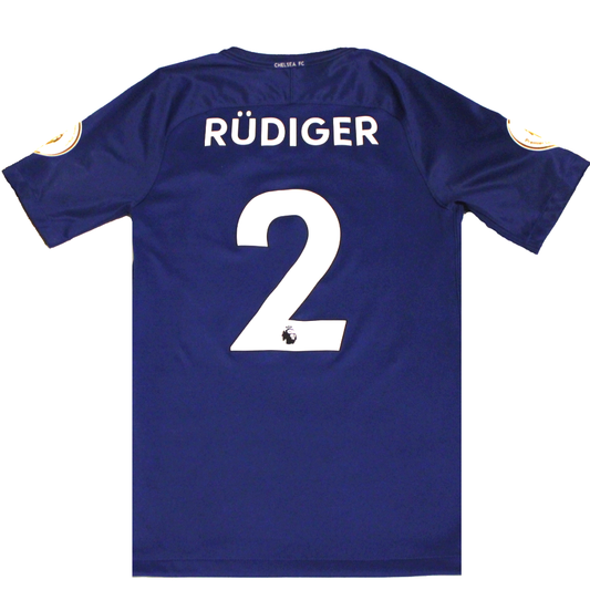 Chelsea 2017-2018 Home Football Shirt RUDIGER Premier League Champions Edition (Excellent) S