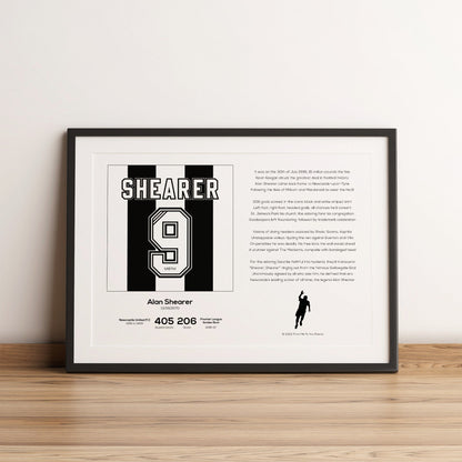 Alan Shearer Newcastle Stats & Poem Print