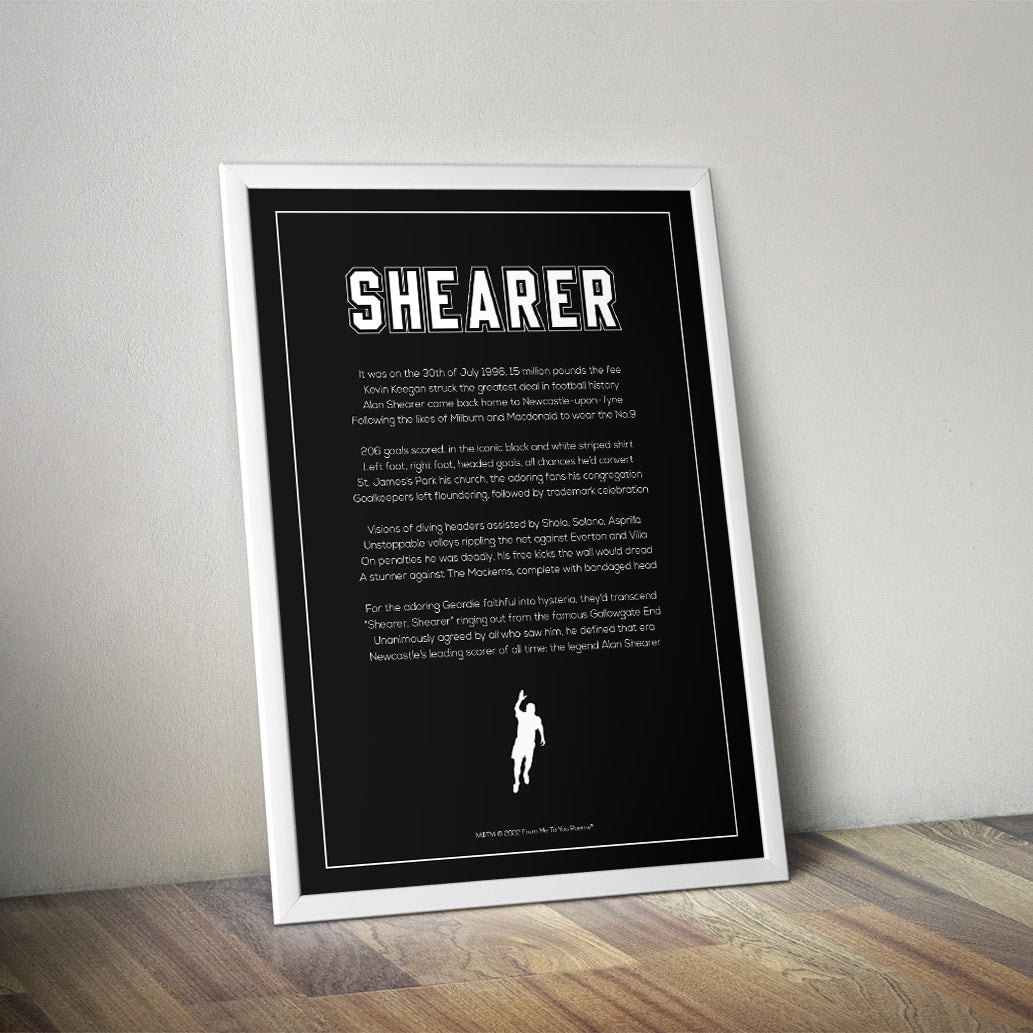 Alan Shearer Newcastle Poem Print