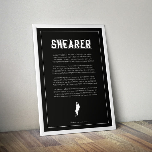 Alan Shearer Newcastle Poem Print