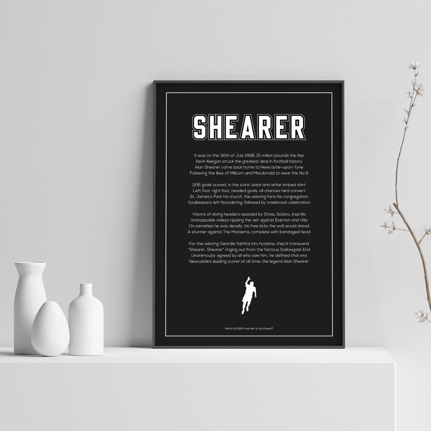 Alan Shearer Newcastle Poem Print