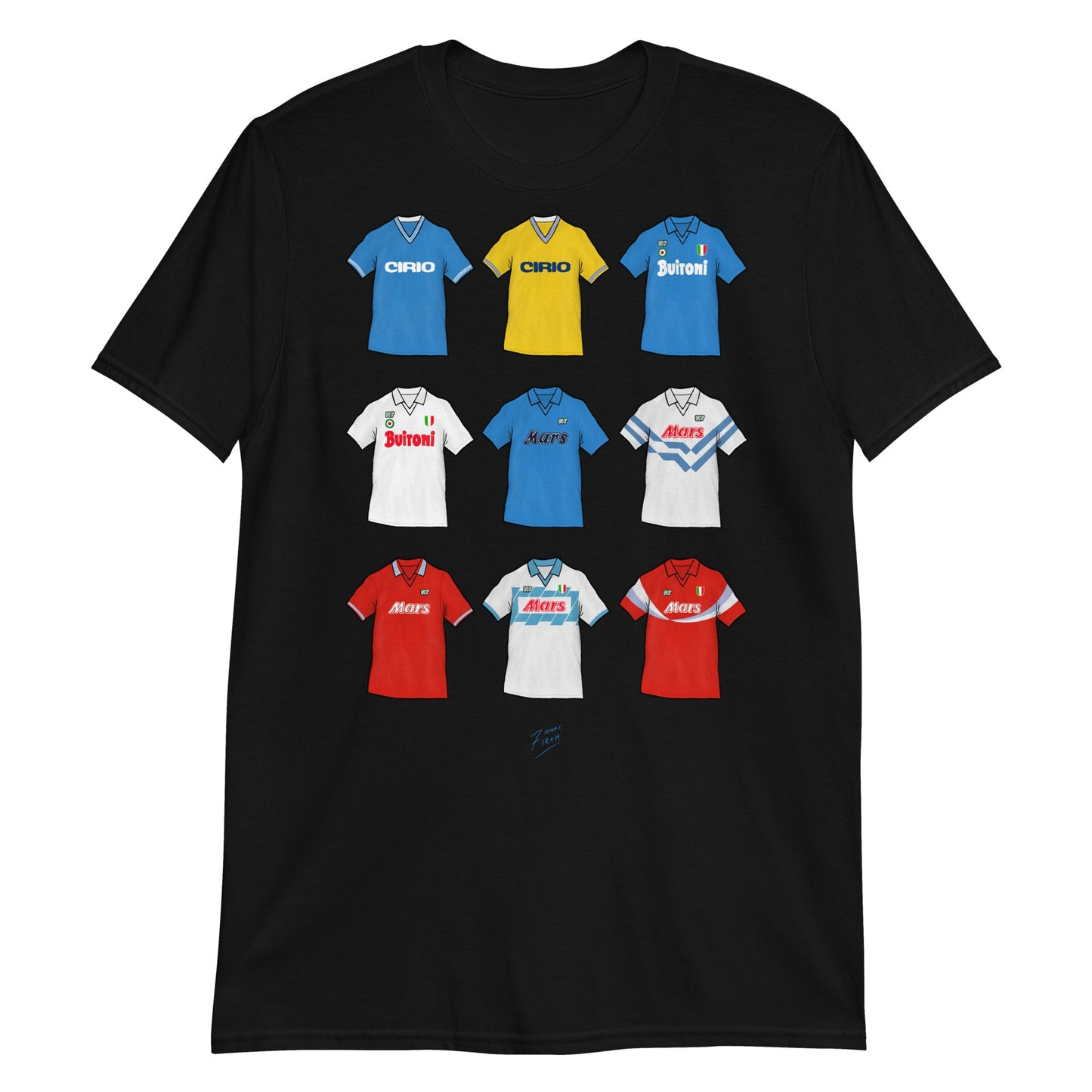 Napoli Retro Shirts Illustrated Football T-Shirt