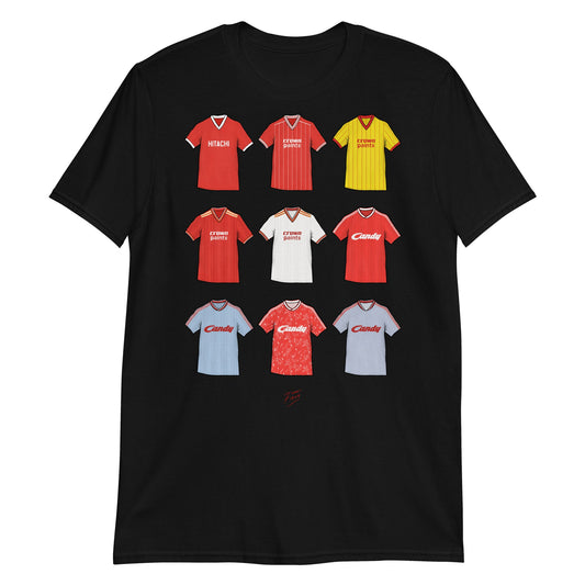 Liverpool Retro Shirts Illustrated Football T-Shirt