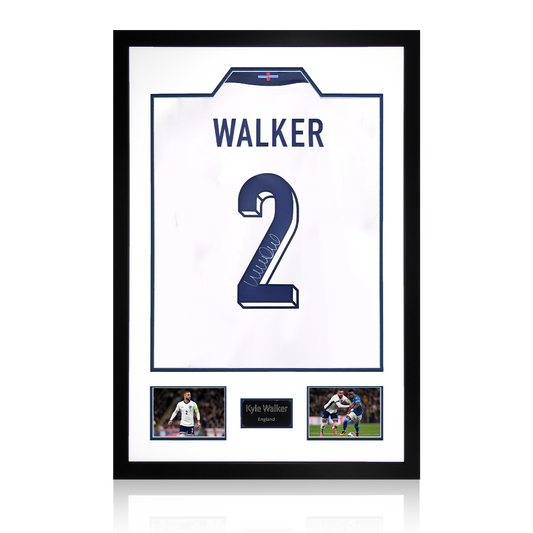 Kyle Walker Signed England Shirt Premium Frame