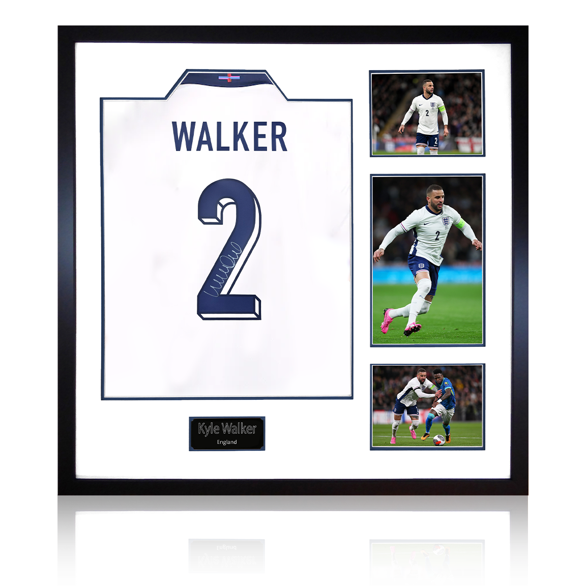 Kyle Walker Signed England Shirt Elite Frame
