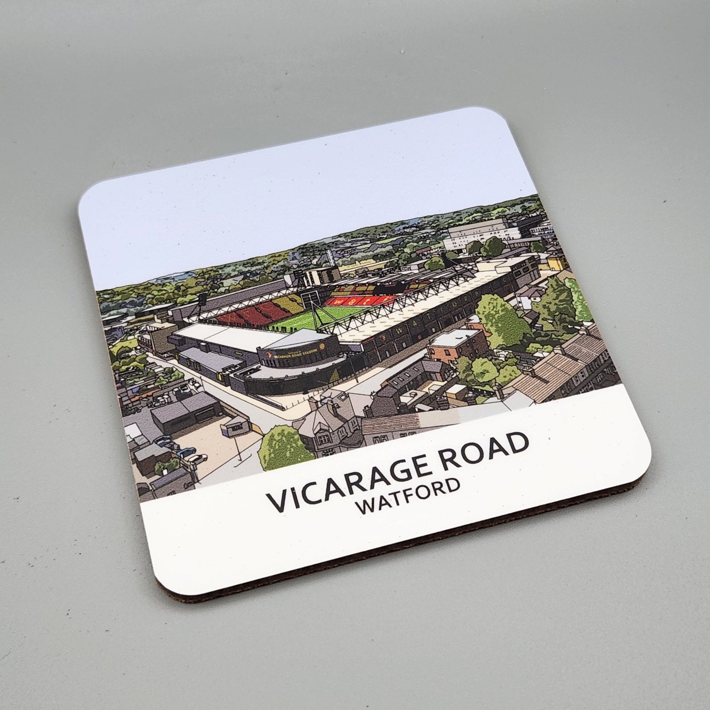 Watford FC coaster of Vicarage Road