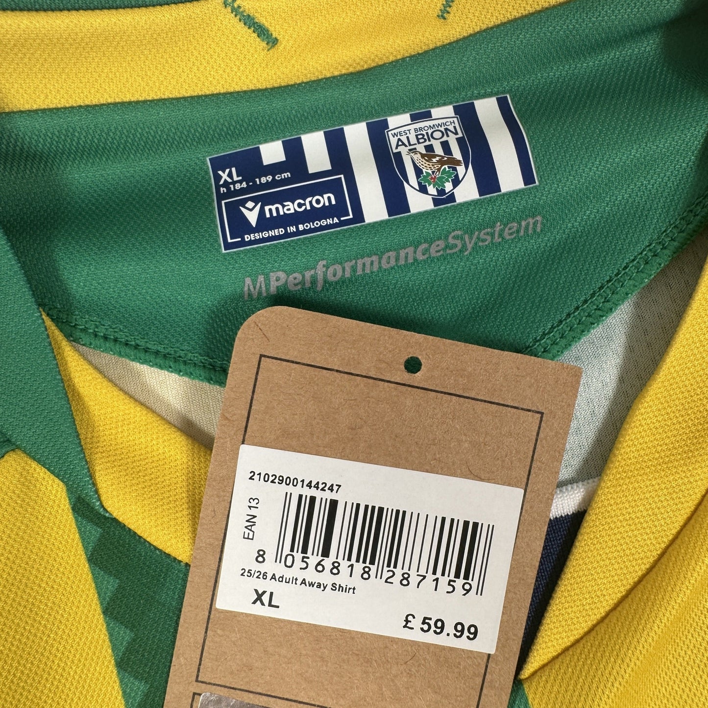 West Bromwich Albion 2025/2026 Away Football Shirt XL BNWT
