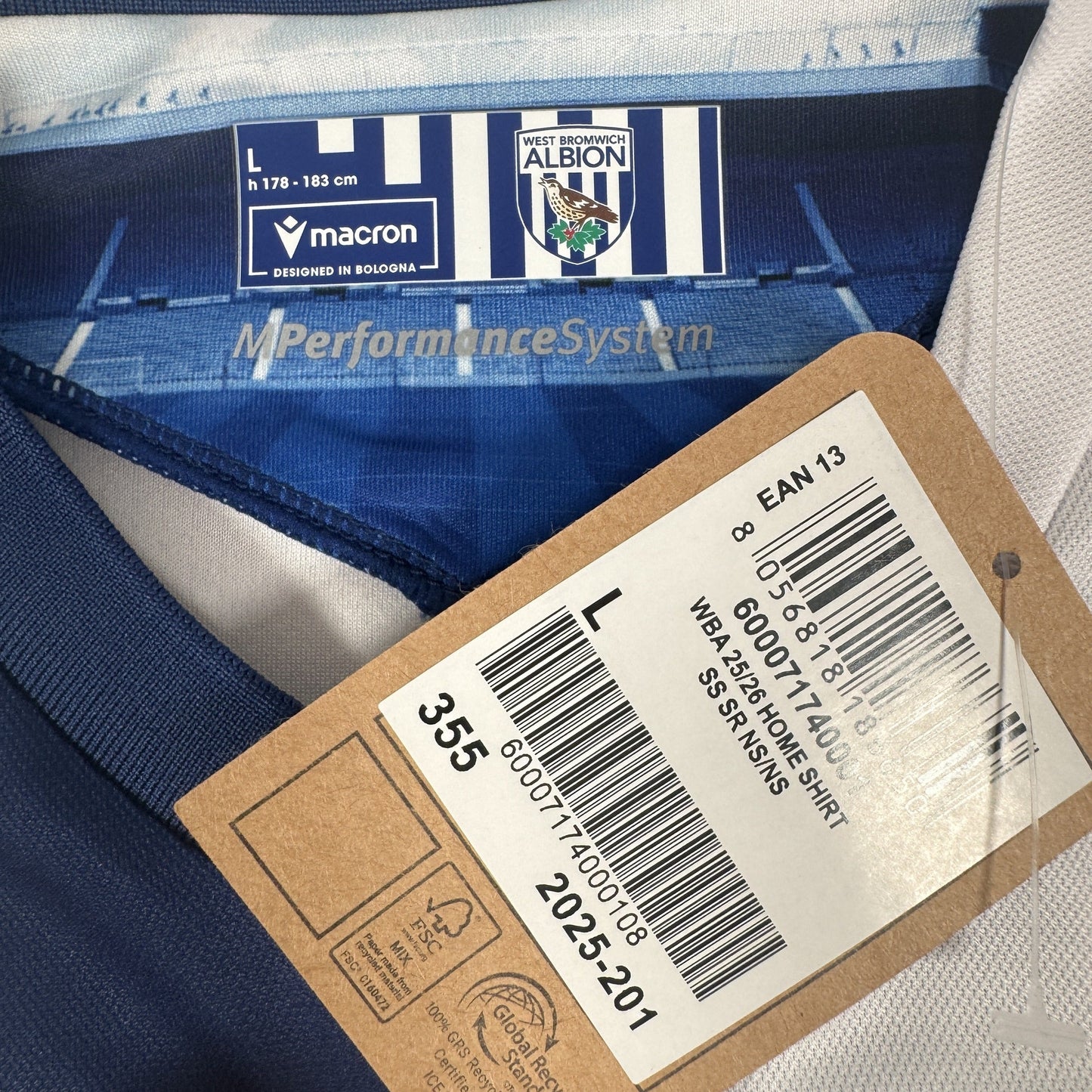 West Bromwich Albion 2025/2026 Home Football Shirt Large BNWT