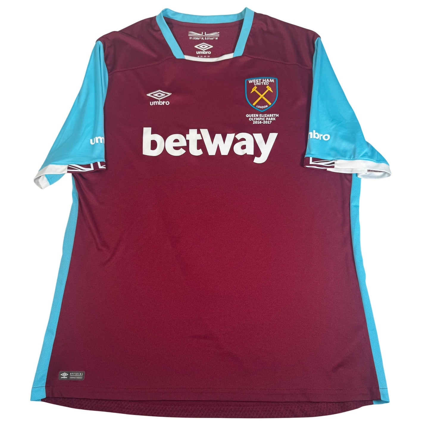 West Ham United 2016/2017 Home Shirt 3XL