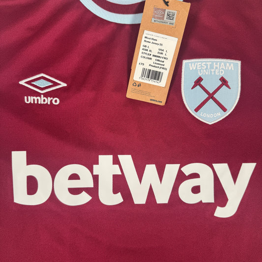 West Ham United 2024/2025 Home Football Shirt Large BNWT