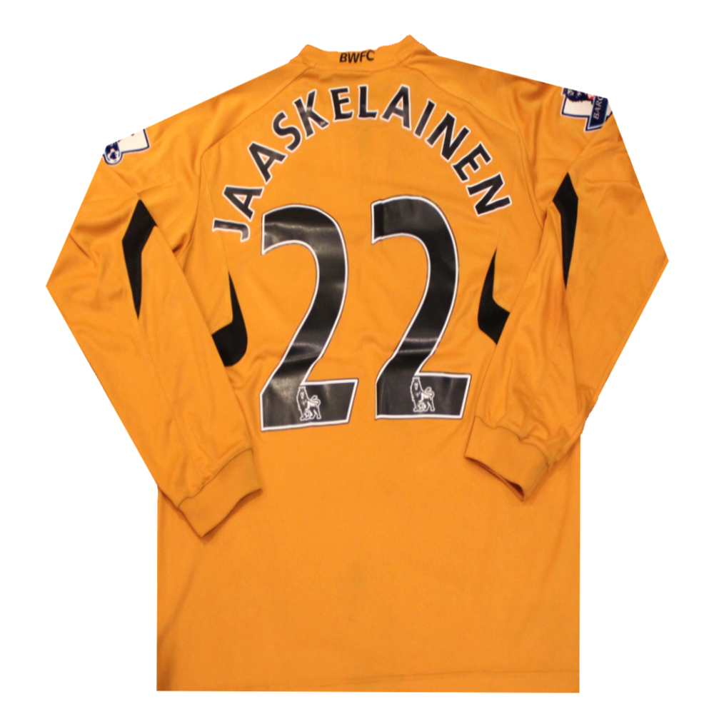 Bolton Wanderers 2010-2011 Goalkeeper Football Shirt Jaaskelainen (Excellent) L