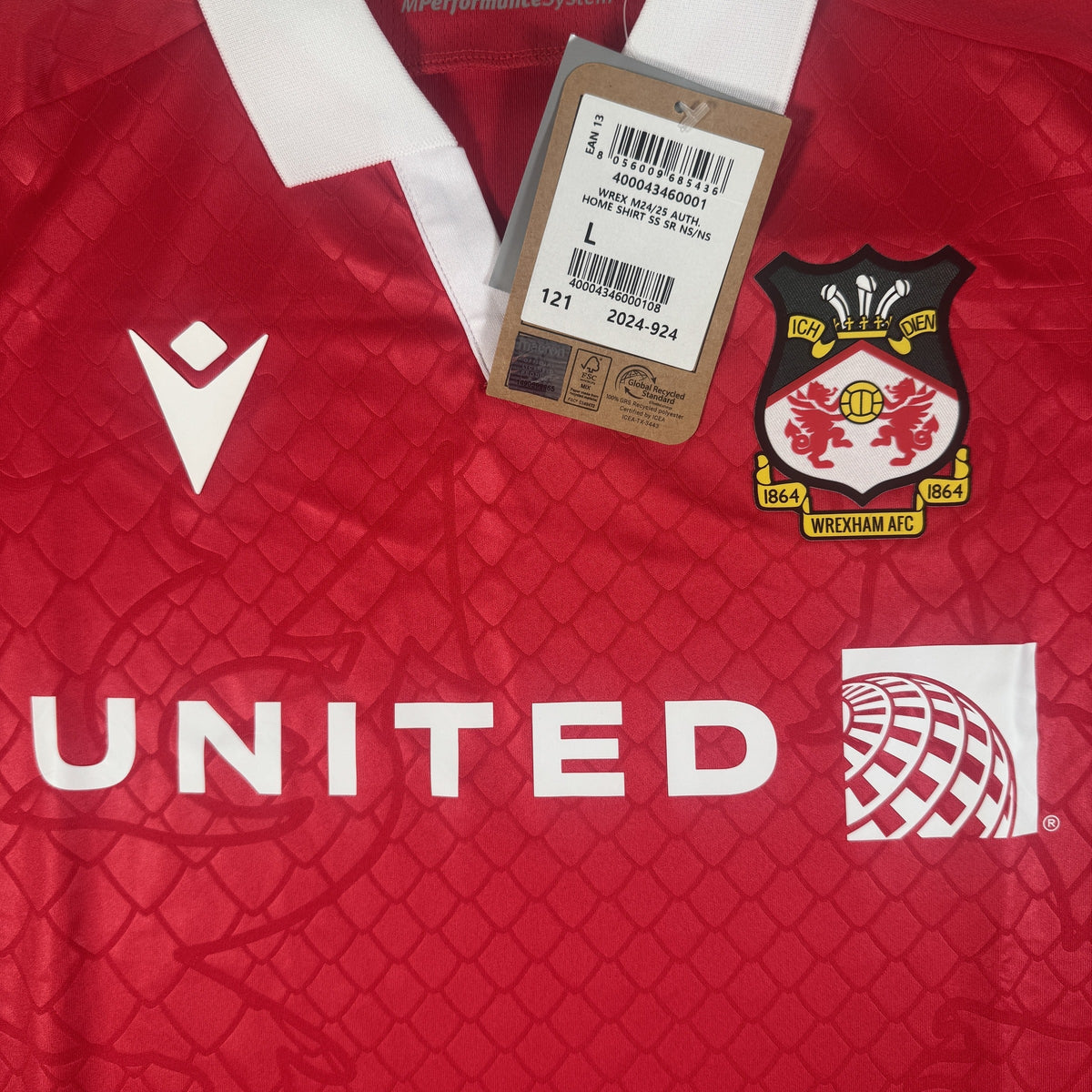 Wrexham 2024/2025 Home Football Shirt Large BNWT