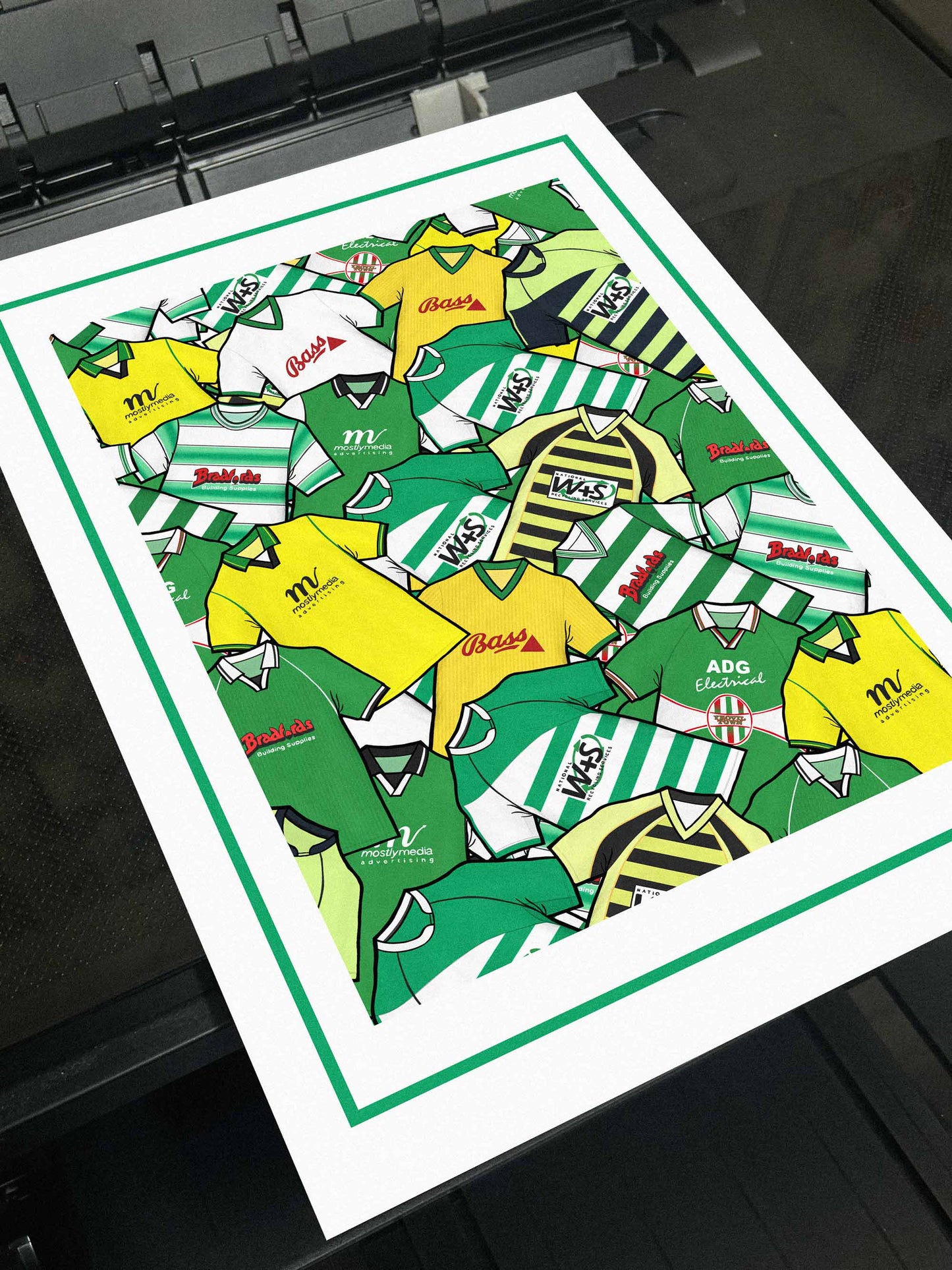 Yeovil Kit Collage Retro Shirts Football Print