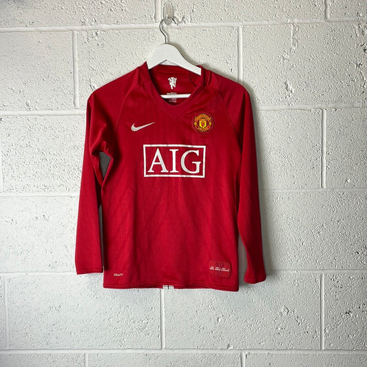 Manchester United 2007/2008 Home Shirt - Youth Large - Long Sleeve