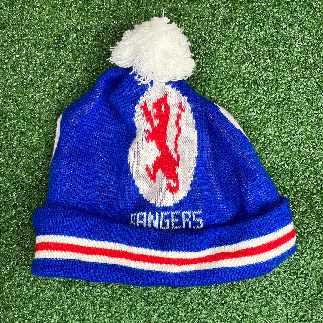 Vintage Glasgow Rangers Bobble Hat - Excellent Condition