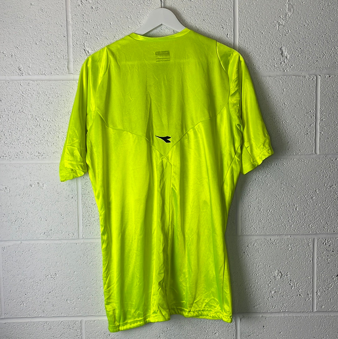 Scottish FA Referee Shirt - Fluorescent Yellow - Large Adult - Diadora Referee Shirt