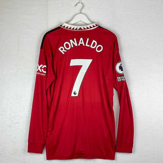 Manchester United 2022-2023 Long Sleeve Home Shirt - Ronaldo 7 - BNWT