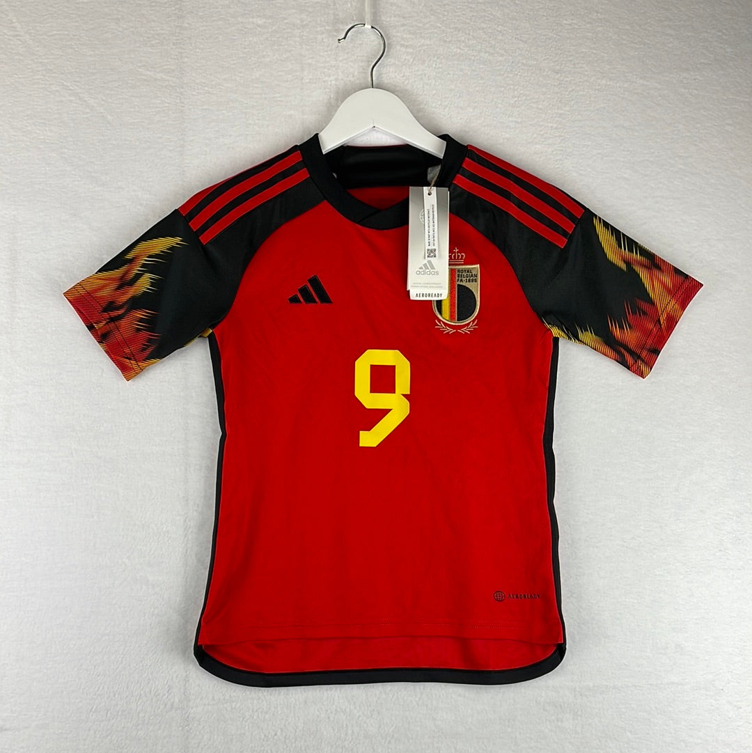 Belgium 2022/2023 Home Shirt - Age 9-10 - Lukaku 9 Print