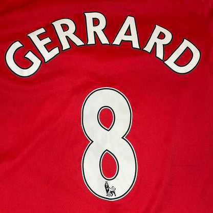 Liverpool 2014 Home Shirt - Junior - GERRARD 8 - Age 6-7 - Average Condition