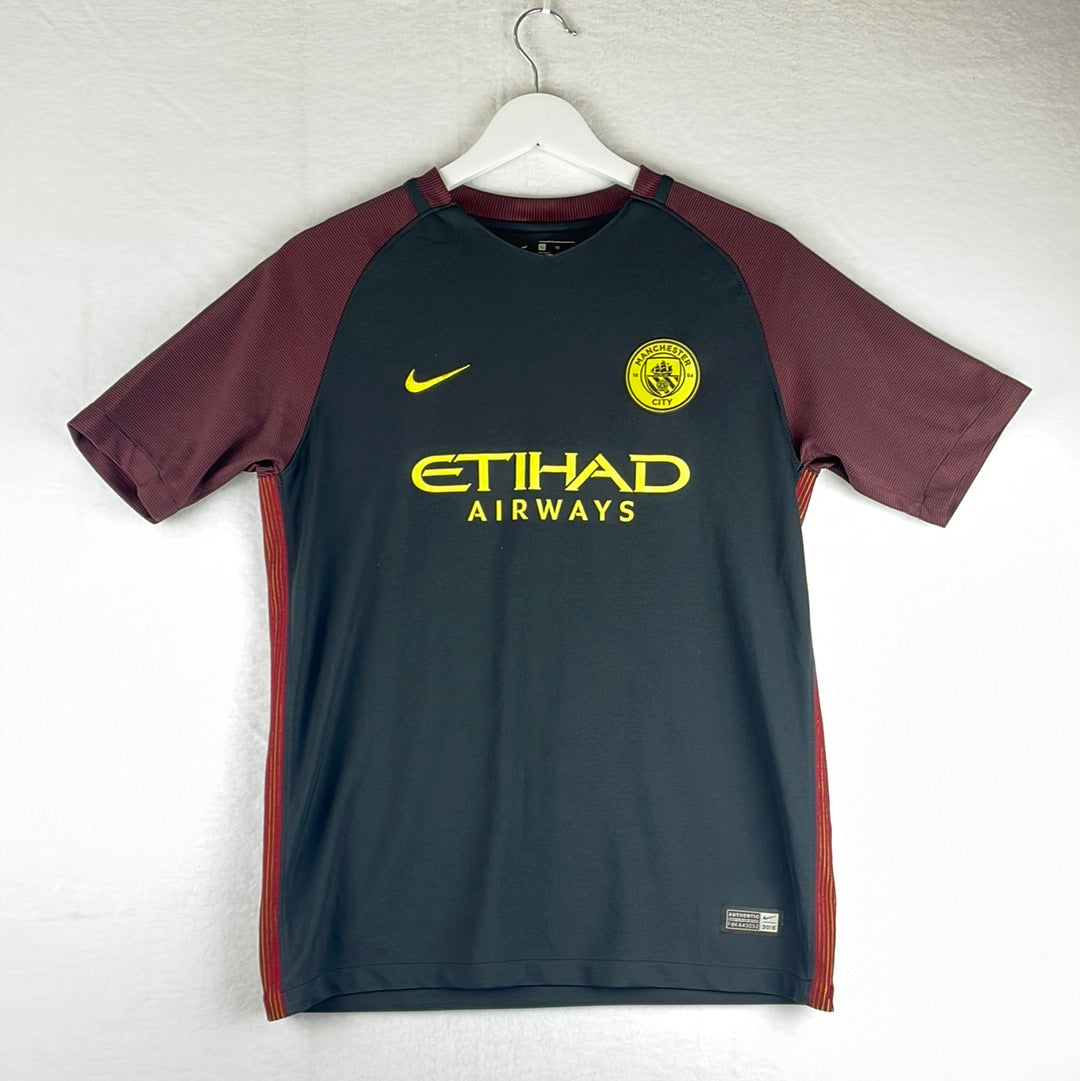 Manchester City 2016/2017 Away Shirt - Youth XL Age 15-16 - Aguero 10 Print - Nike