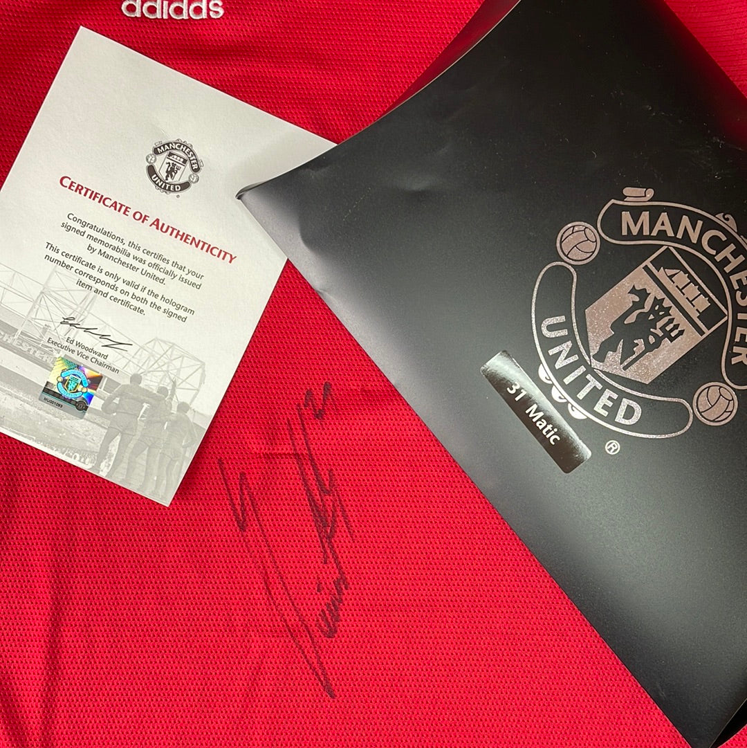 Manchester United 2021-2022 Signed Home Shirt By Matic - United COA