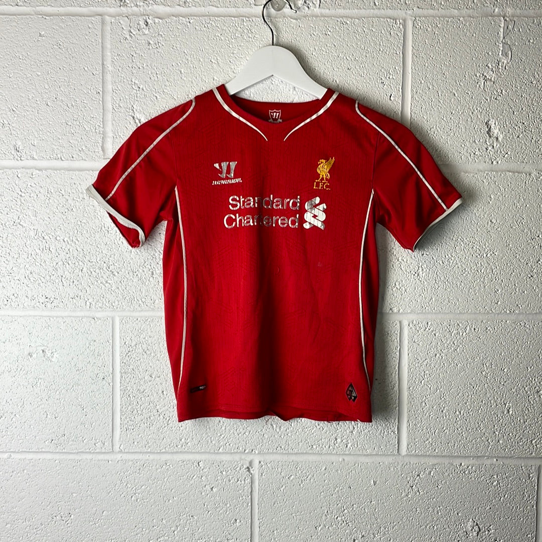 Liverpool 2014 Home Shirt - Junior - GERRARD 8 - Age 6-7 - Average Condition