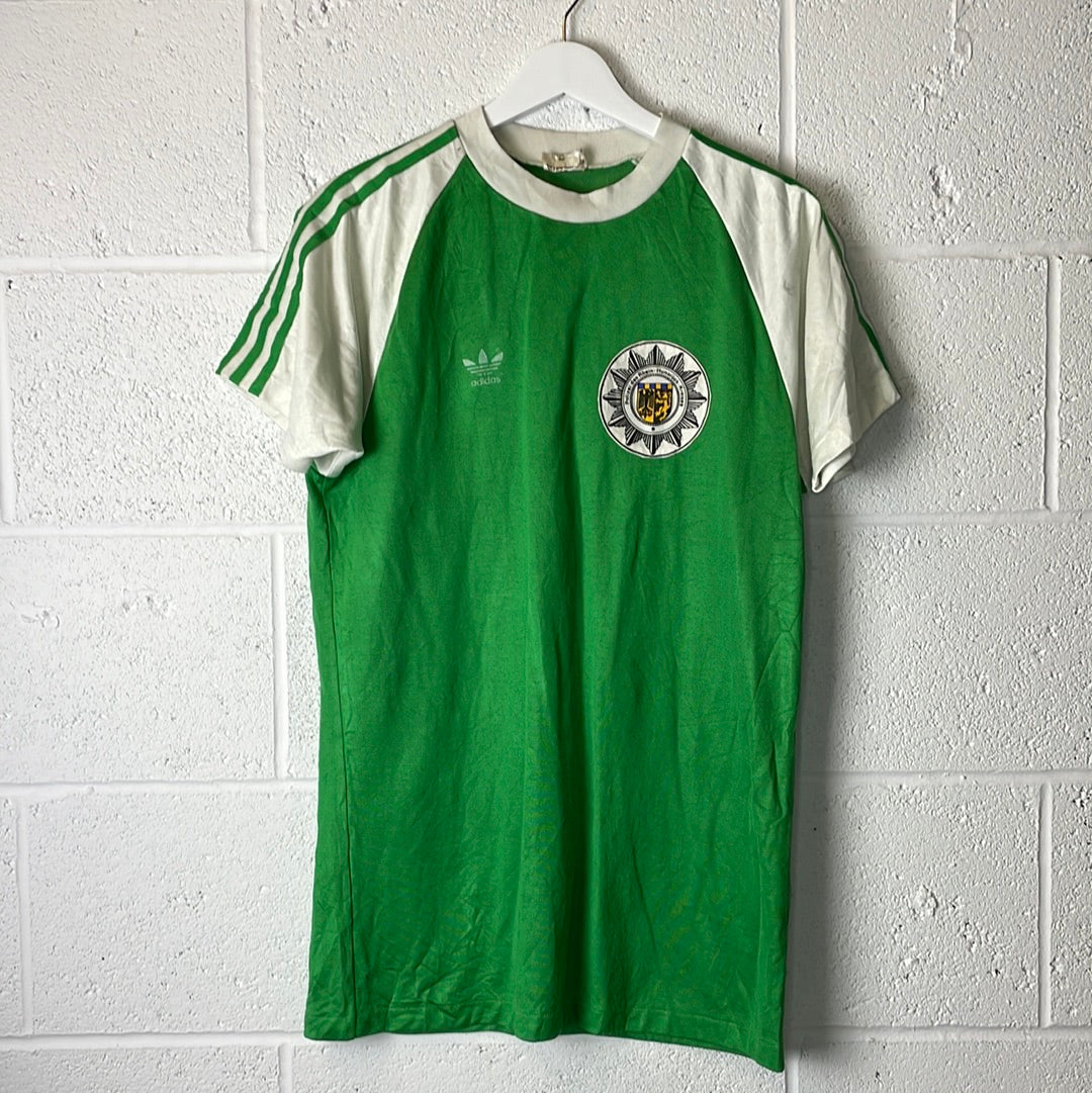 Vintage Adidas Football Shirt - Polizei Des Rhein - Large - 1980s Adidas