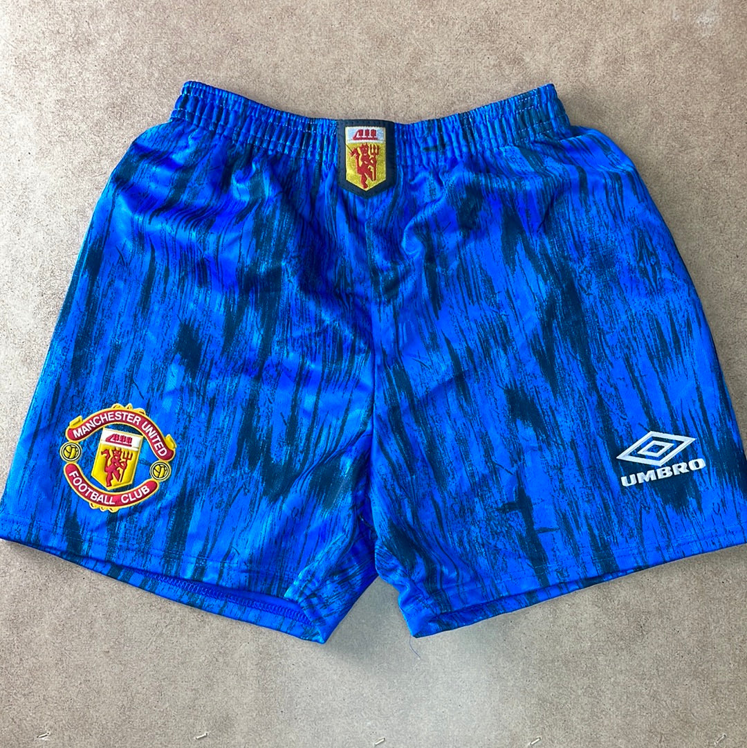 Manchester United 1992 Away Shirt & Shorts - Small Adult - Excellent Condition