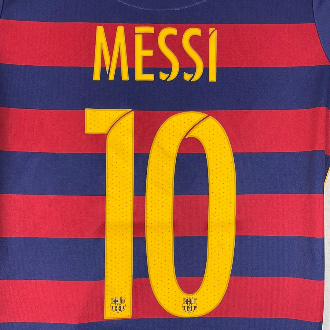 Barcelona 2015/2016 Home Shirt - Messi 10 Print - Age 6-7 - Excellent Condition