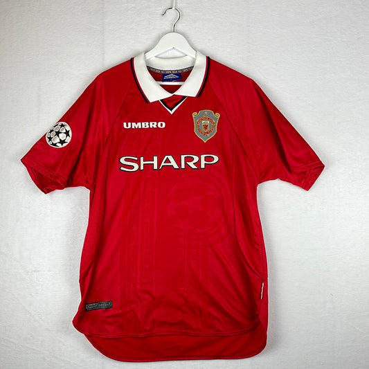 Manchester United 1999 European Home Shirt - Large - Champions League 1 Star Shirt