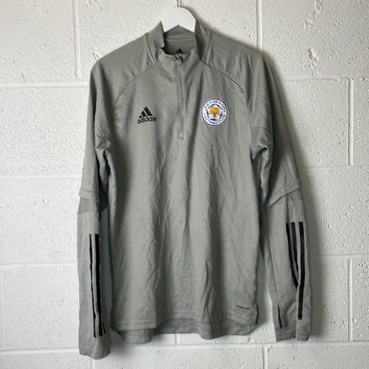 Leicester City FC Training Football Top - Grey - Medium - Excellent Condition
