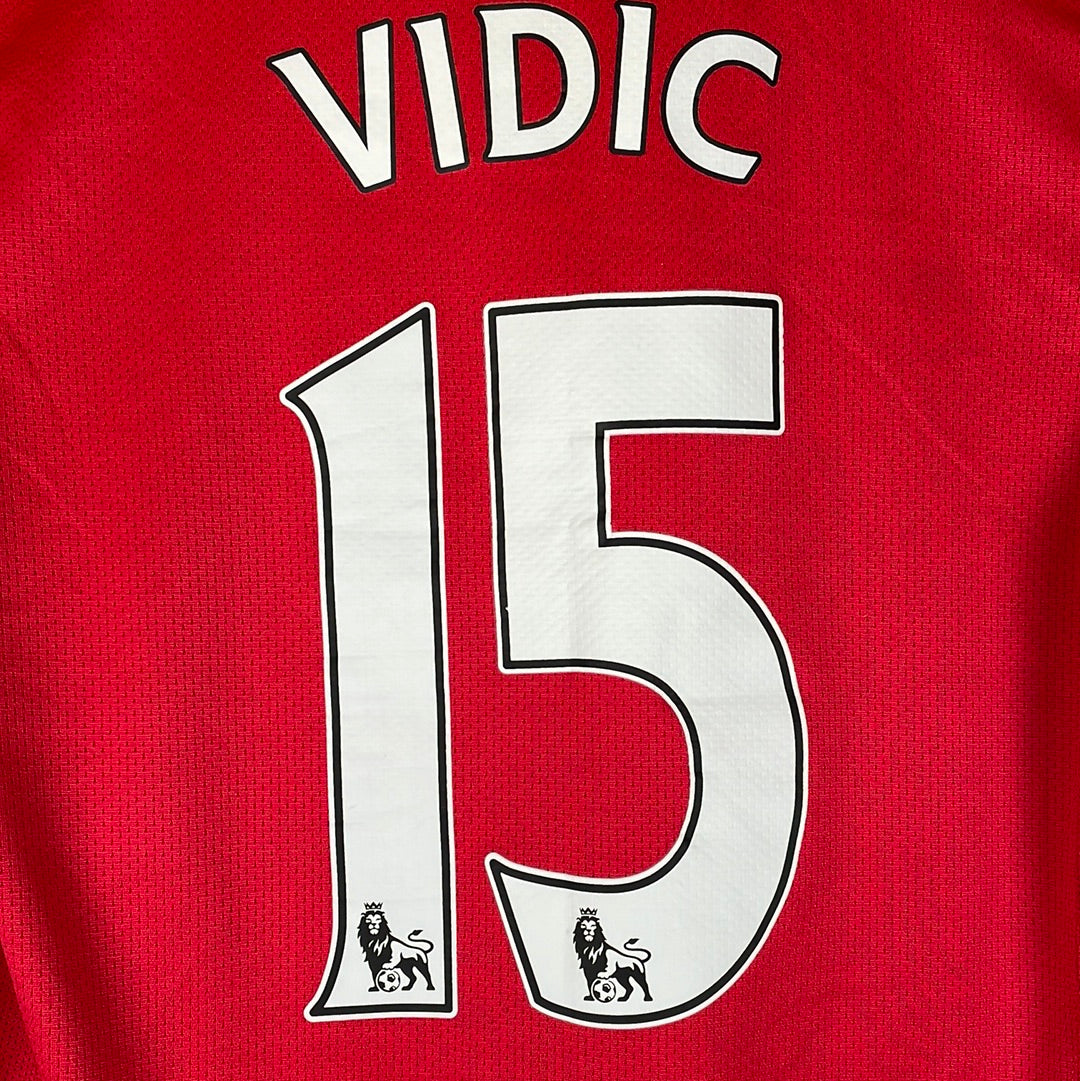 Manchester United 2007/2008 Home Shirt - Small - Vidic 15