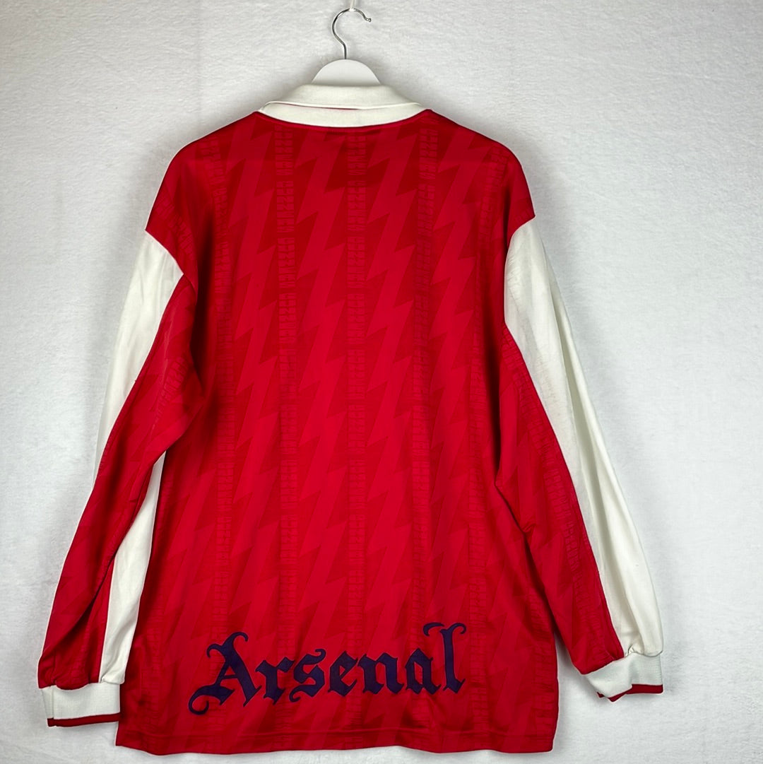 Arsenal 1994/1995 Home Shirt - Long Sleeve - Large Adult - Very Good Condition